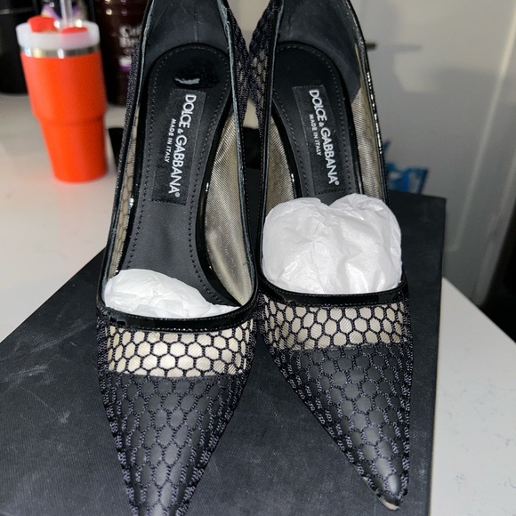 Dolce & Gabbana Black and Gold Stiletto Heels - Picture 4 of 16